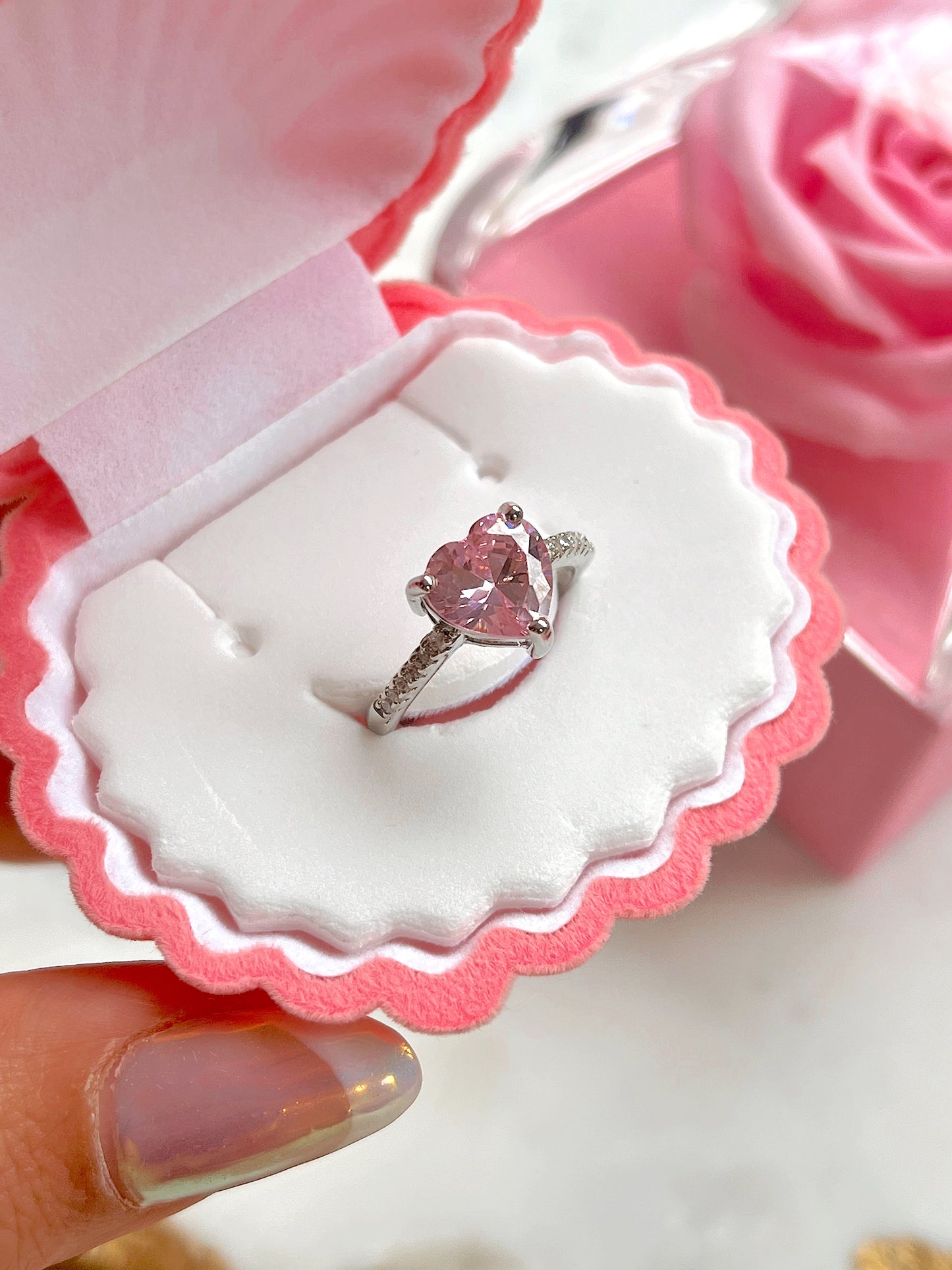 Anillo corazon bello plata 925