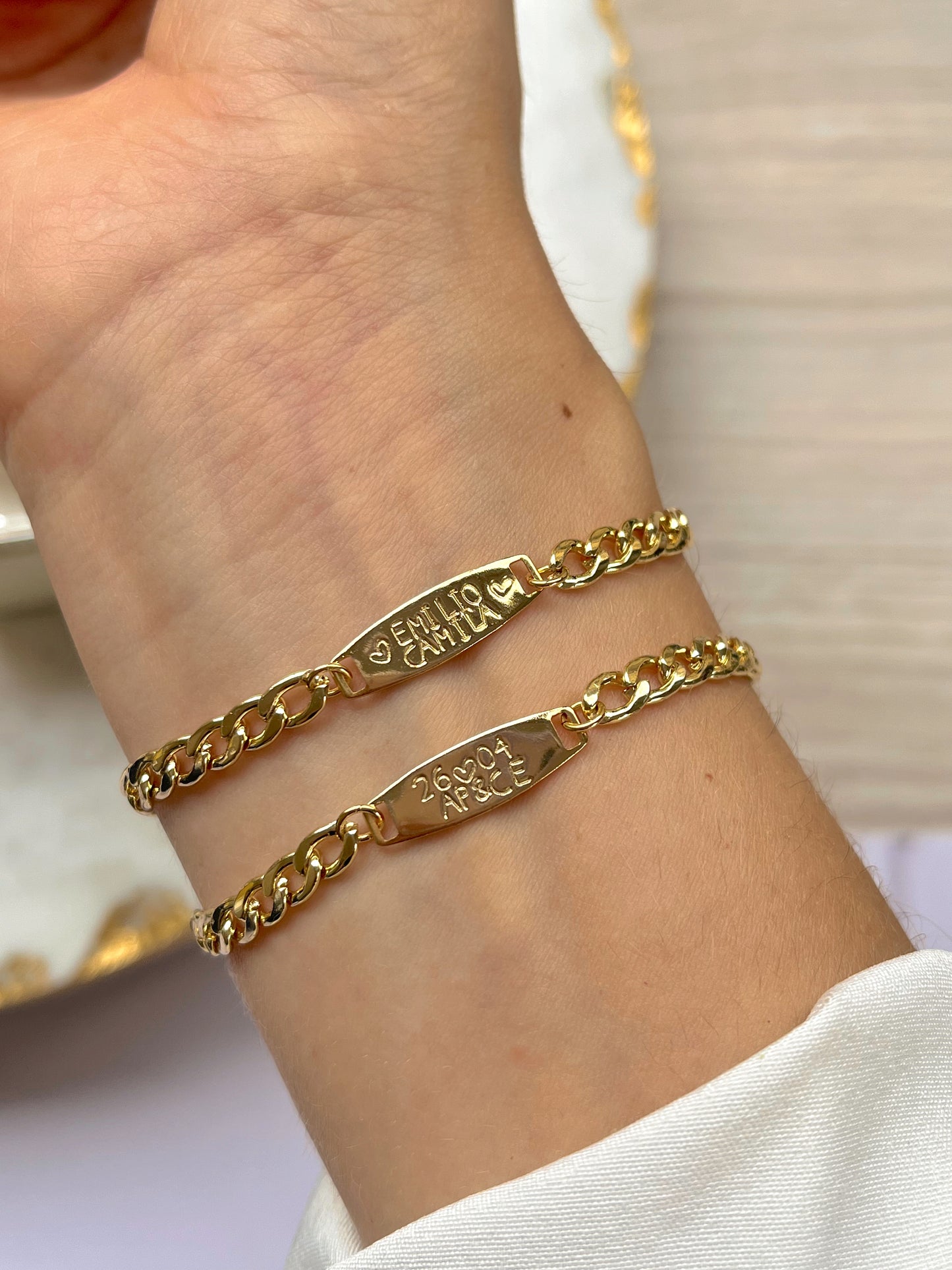 Brazalete llano grabados unisex #B05D