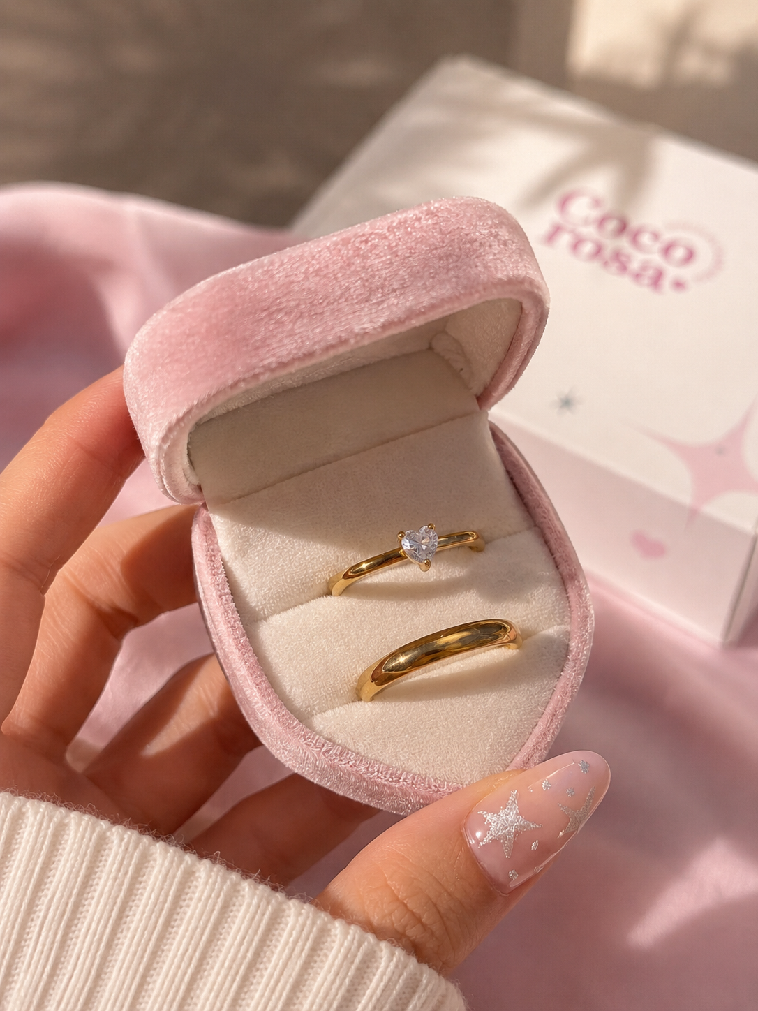 Anillo de promesa pareja heart ✨