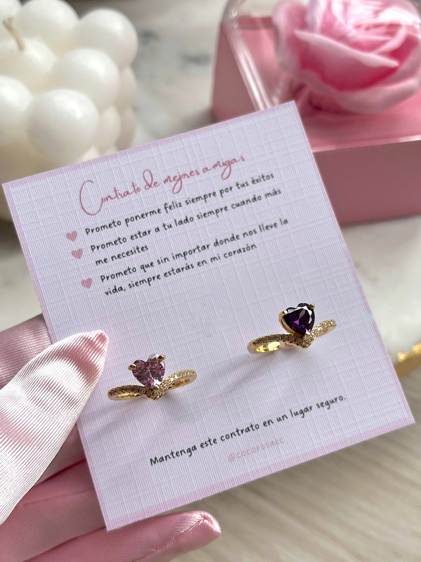 Set de anillos contrato para mejores amigas 👩🏻❤️👩🏼