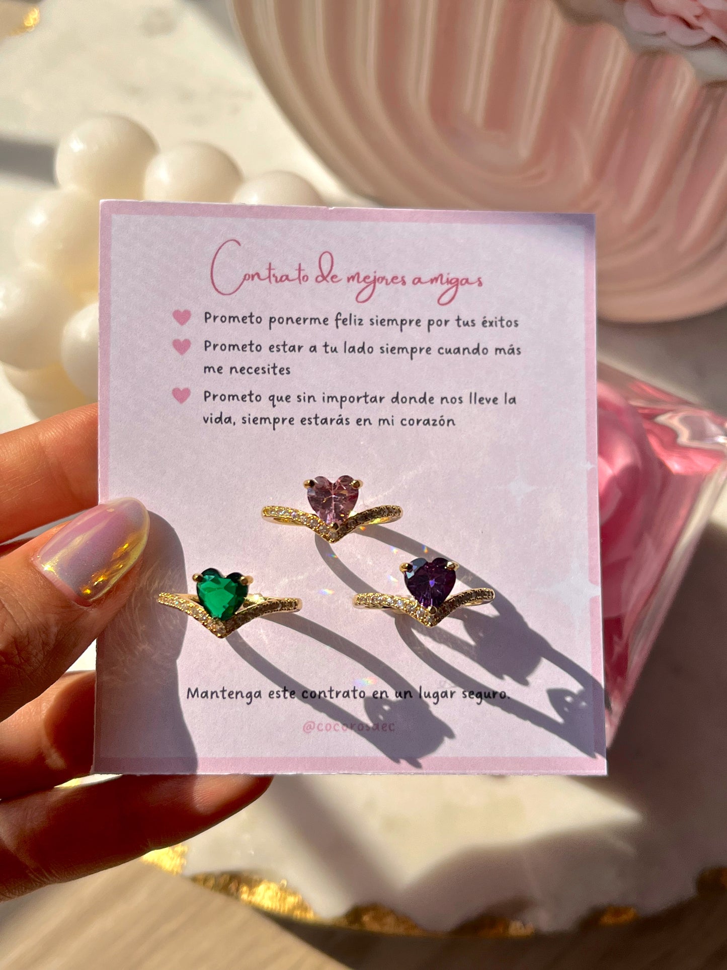 Set de anillos contrato para mejores amigas 👩🏻❤️👩🏼