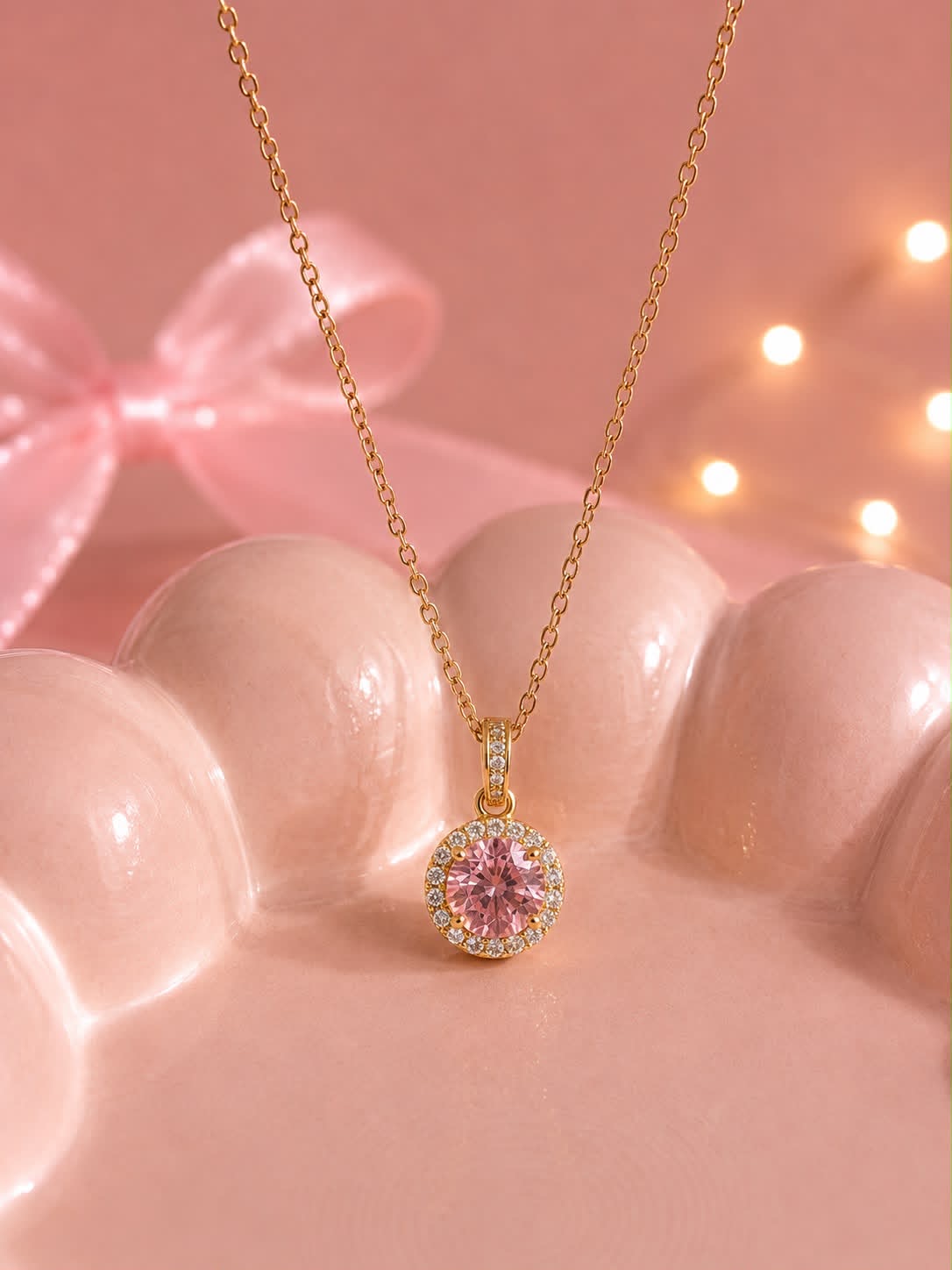 Cadena ✨anti-ansiedad✨Flor rosa