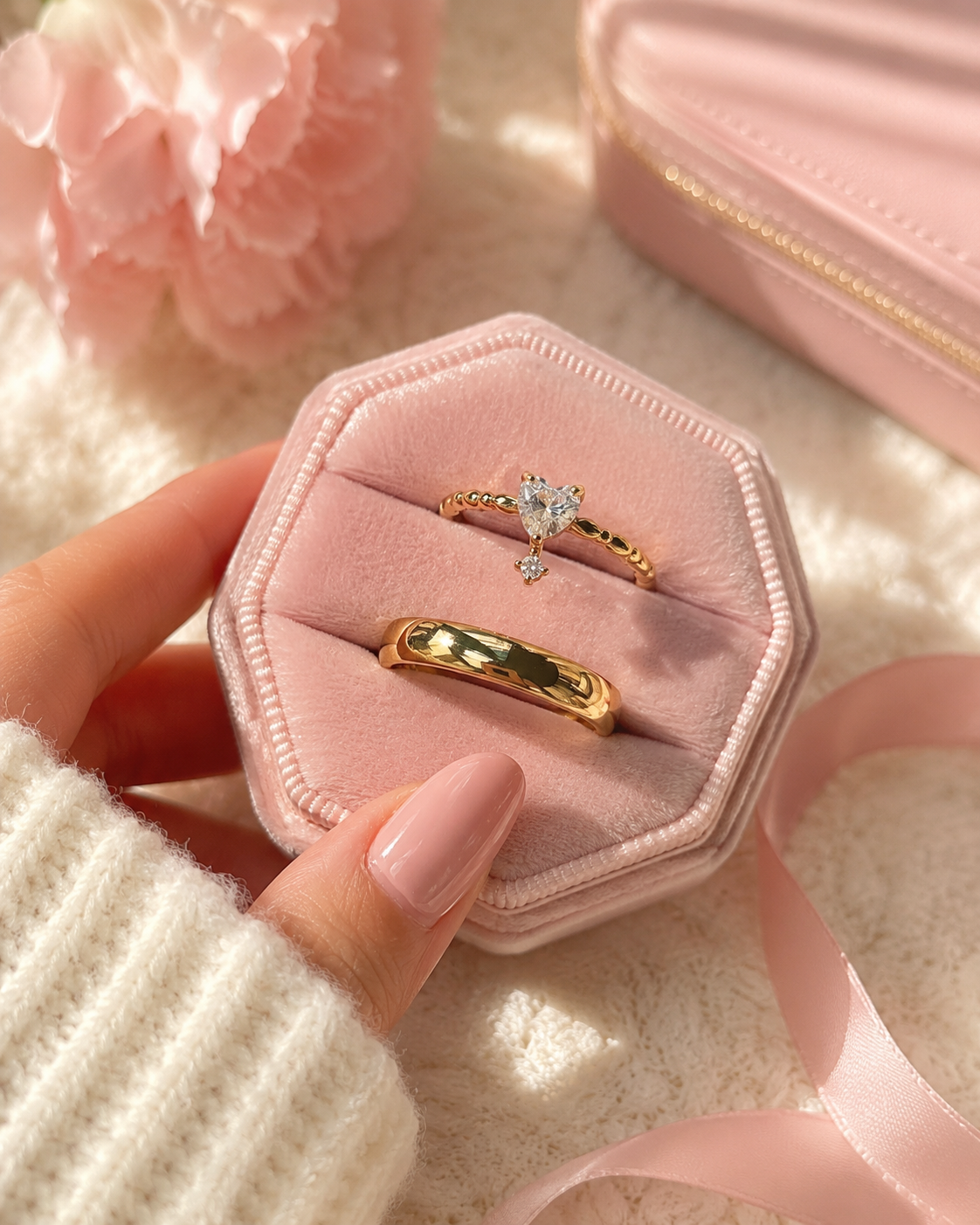 Anillo de promesa pareja tierna💎✨