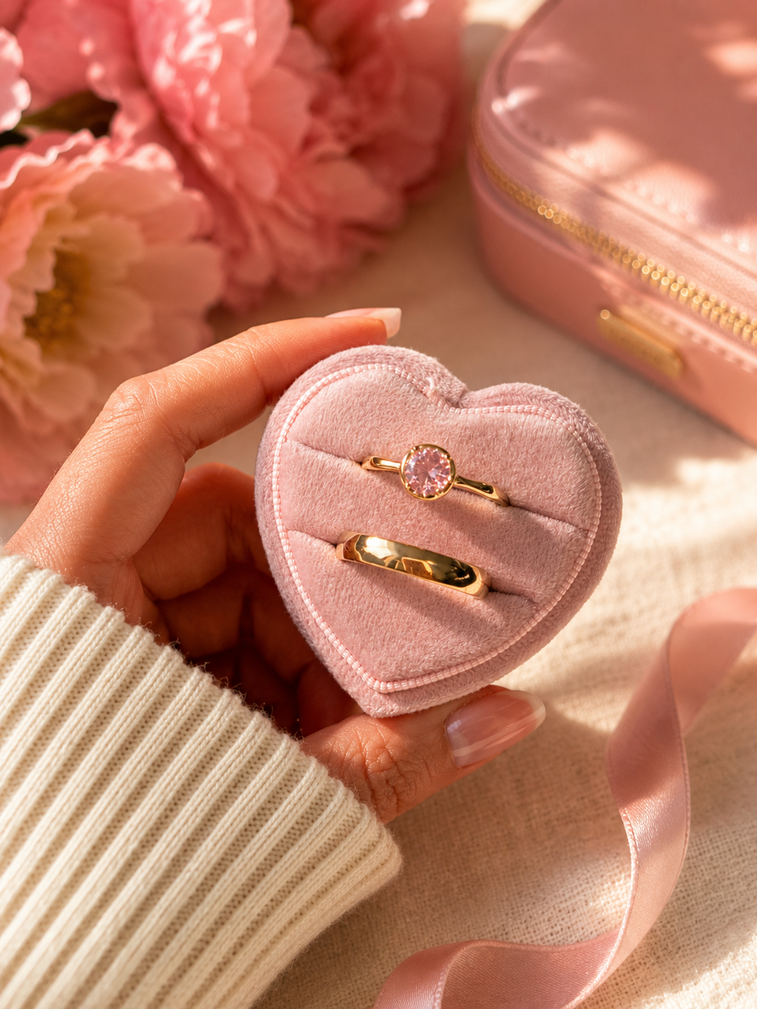 Anillo de promesa pareja plateado Selena💖✨