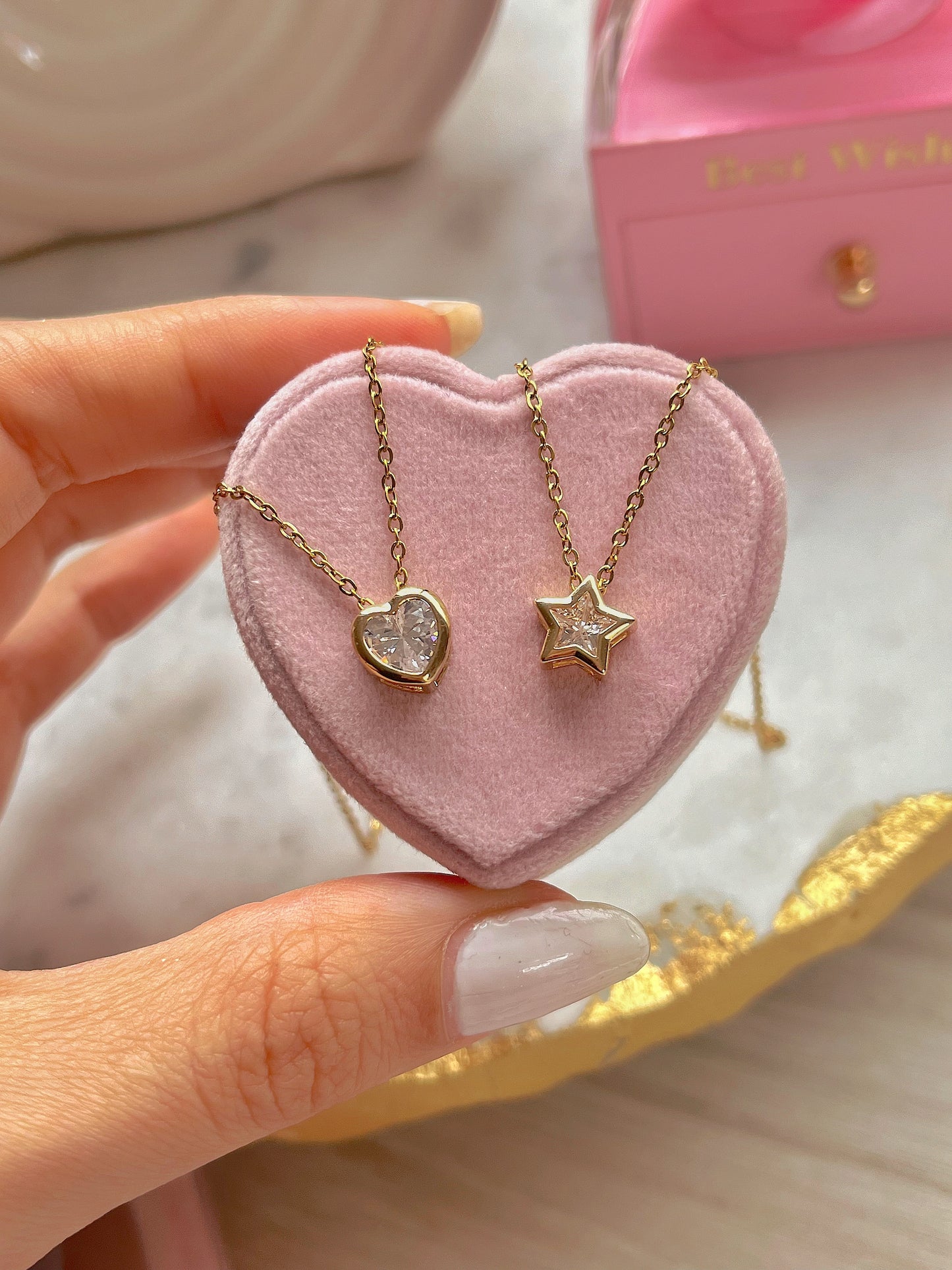 Cadena estrella y corazón