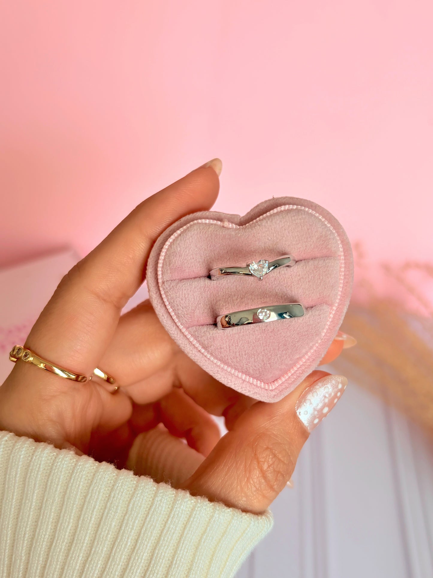 Anillo de promesa pareja bonitos✨
