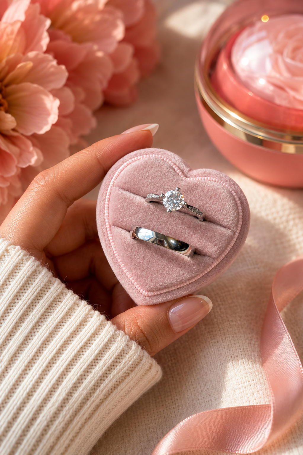 Anillo de promesa pareja plateado Eterno✨