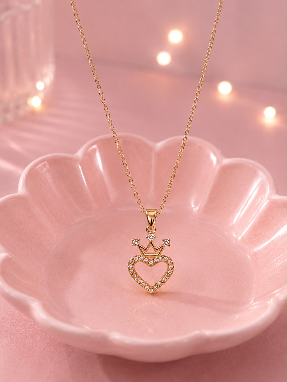 Cadena corazón corona 👑 💖
