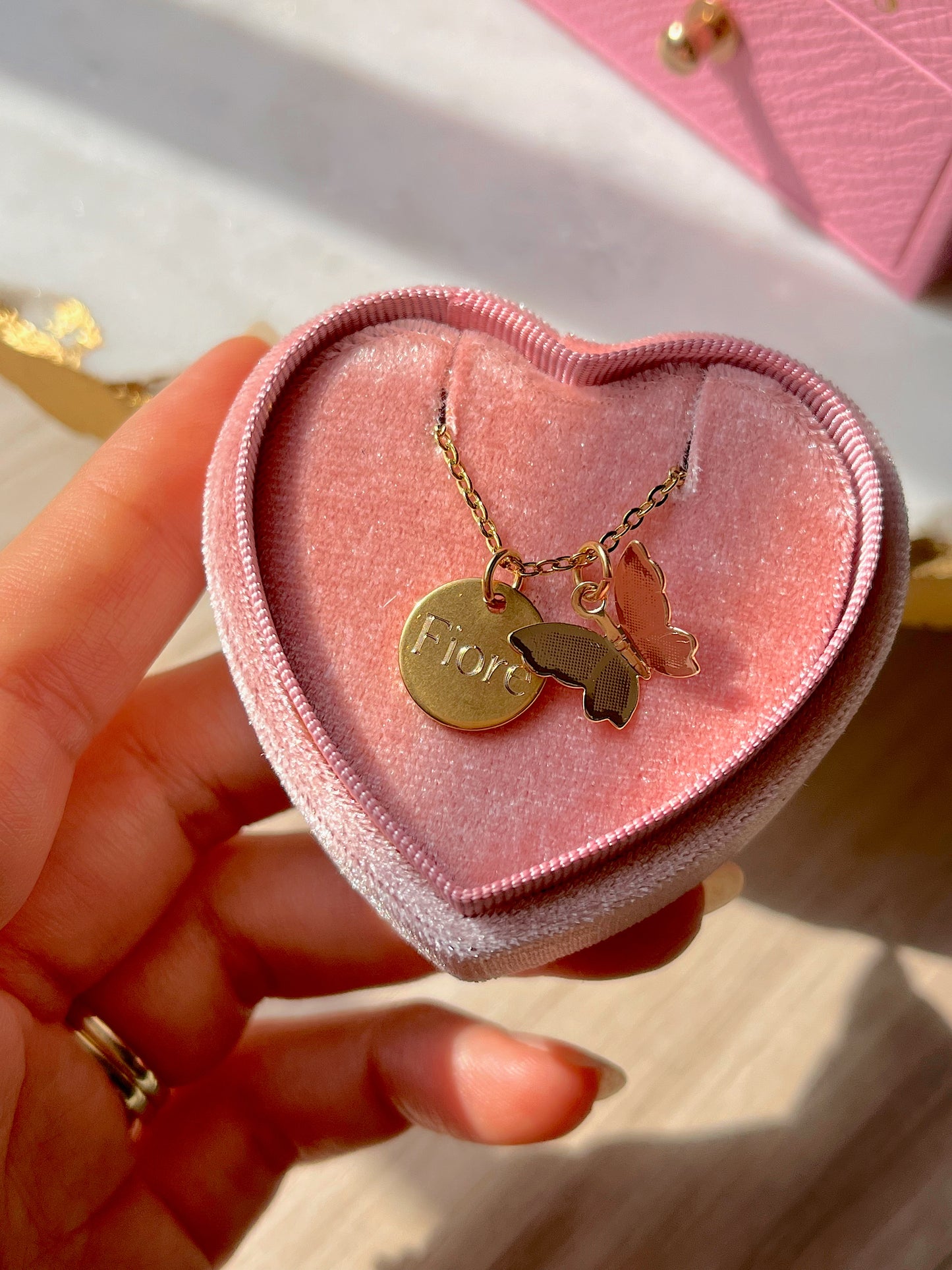 Cadena grabada de mariposa 🦋 #A05D