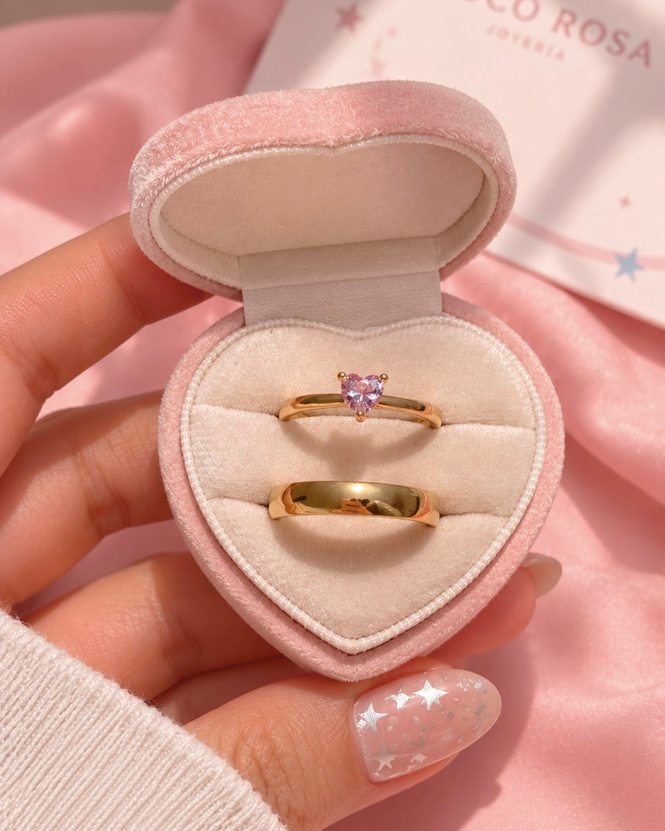 Anillo de promesa pareja cálida ✨