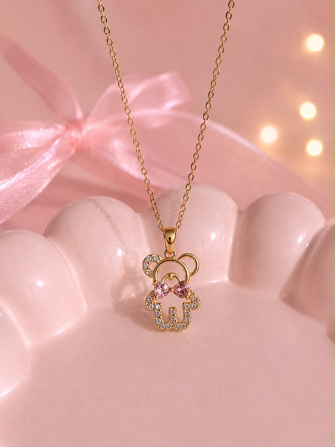 Cadena delicada Osito coqueto 🎀