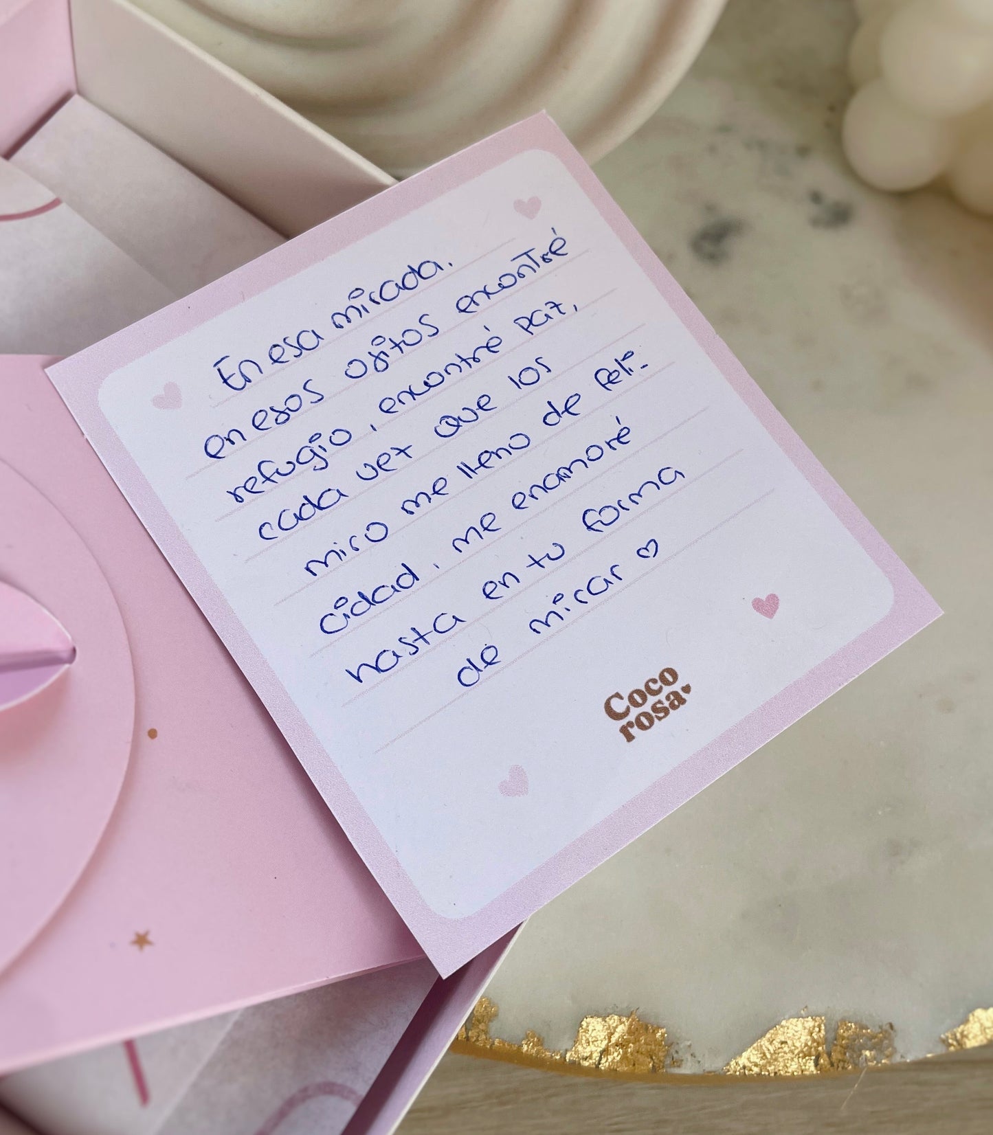 Tarjeta escrita a mano