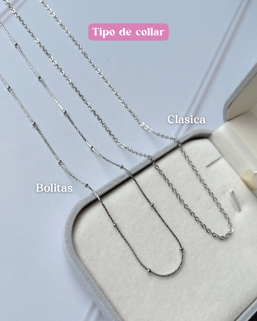 Cadena plateada medalla 20mm con fotograbado para mujer