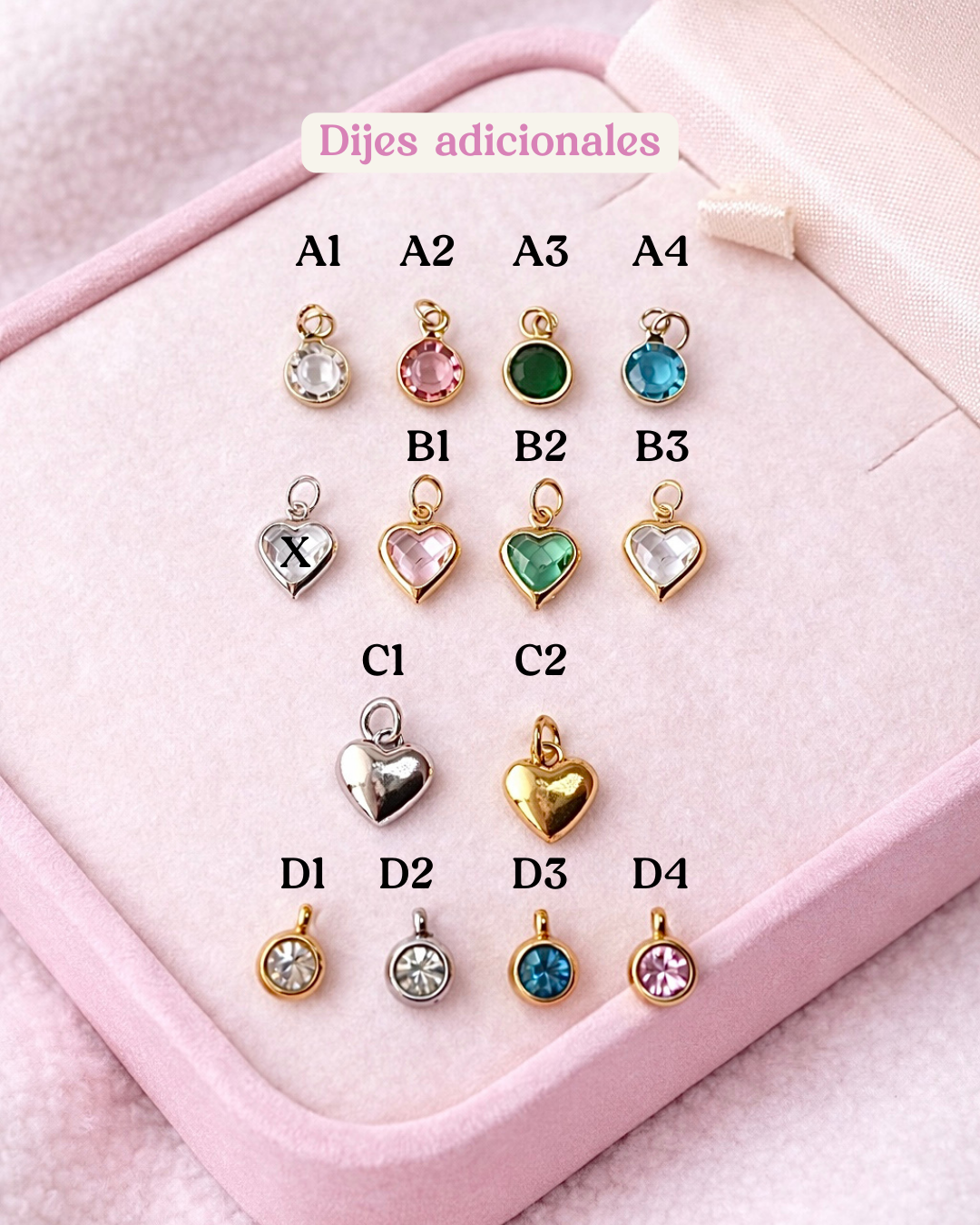 Cadenas de iniciales doble grabadas láser en dorado 12mm para unisex