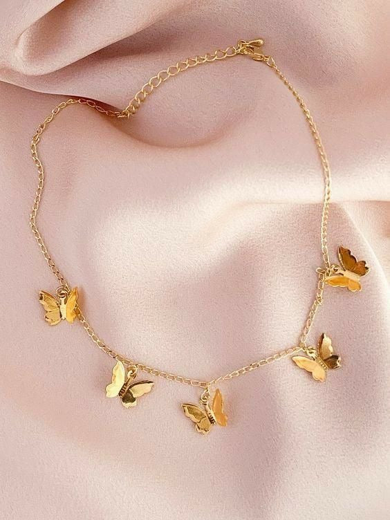 Cadena chocker de mariposas