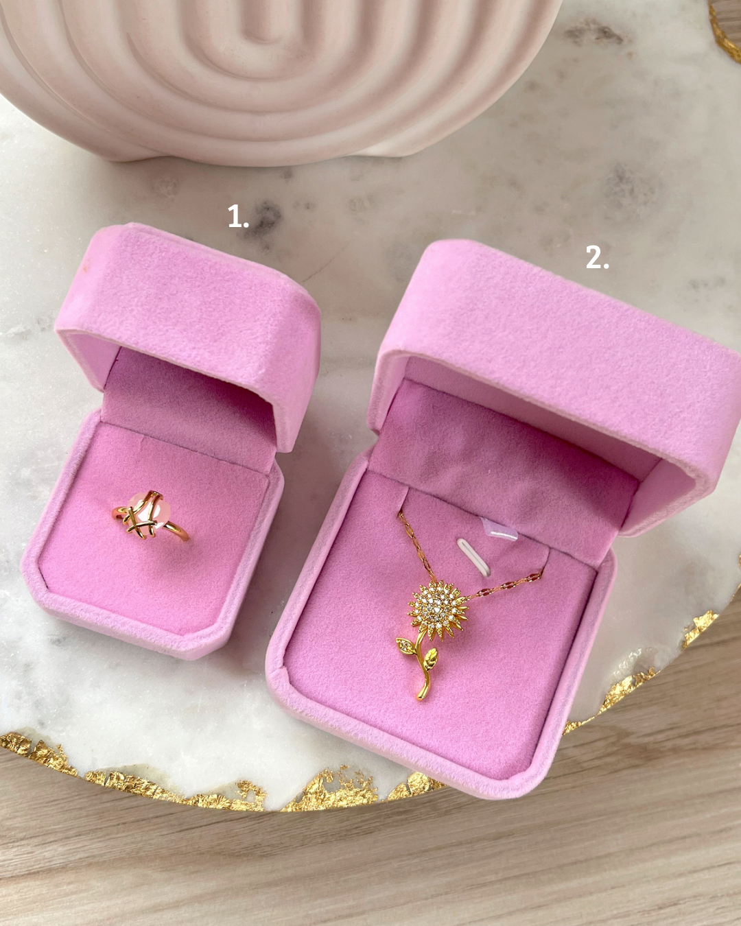 Cofre para anillo de promesa, princesa, básicos, compromiso y cadena