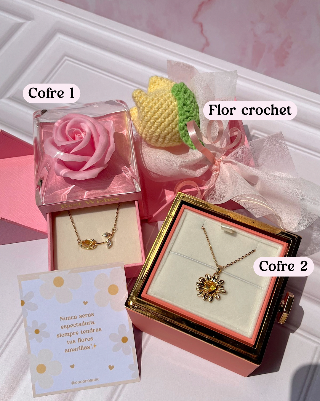 Cadenas flores amarillas y cofres disney