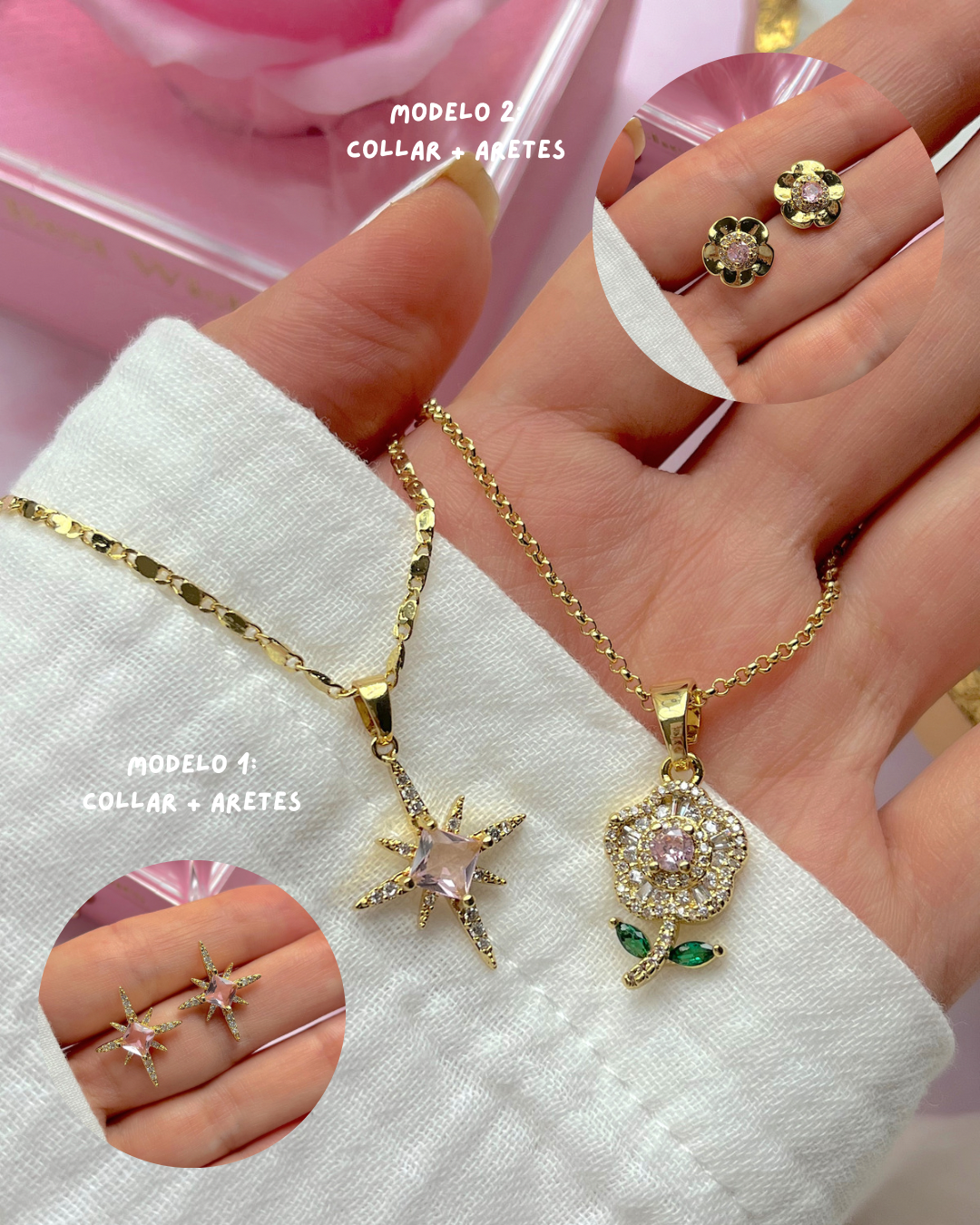 Sets Cadena y aretes Girly🎀