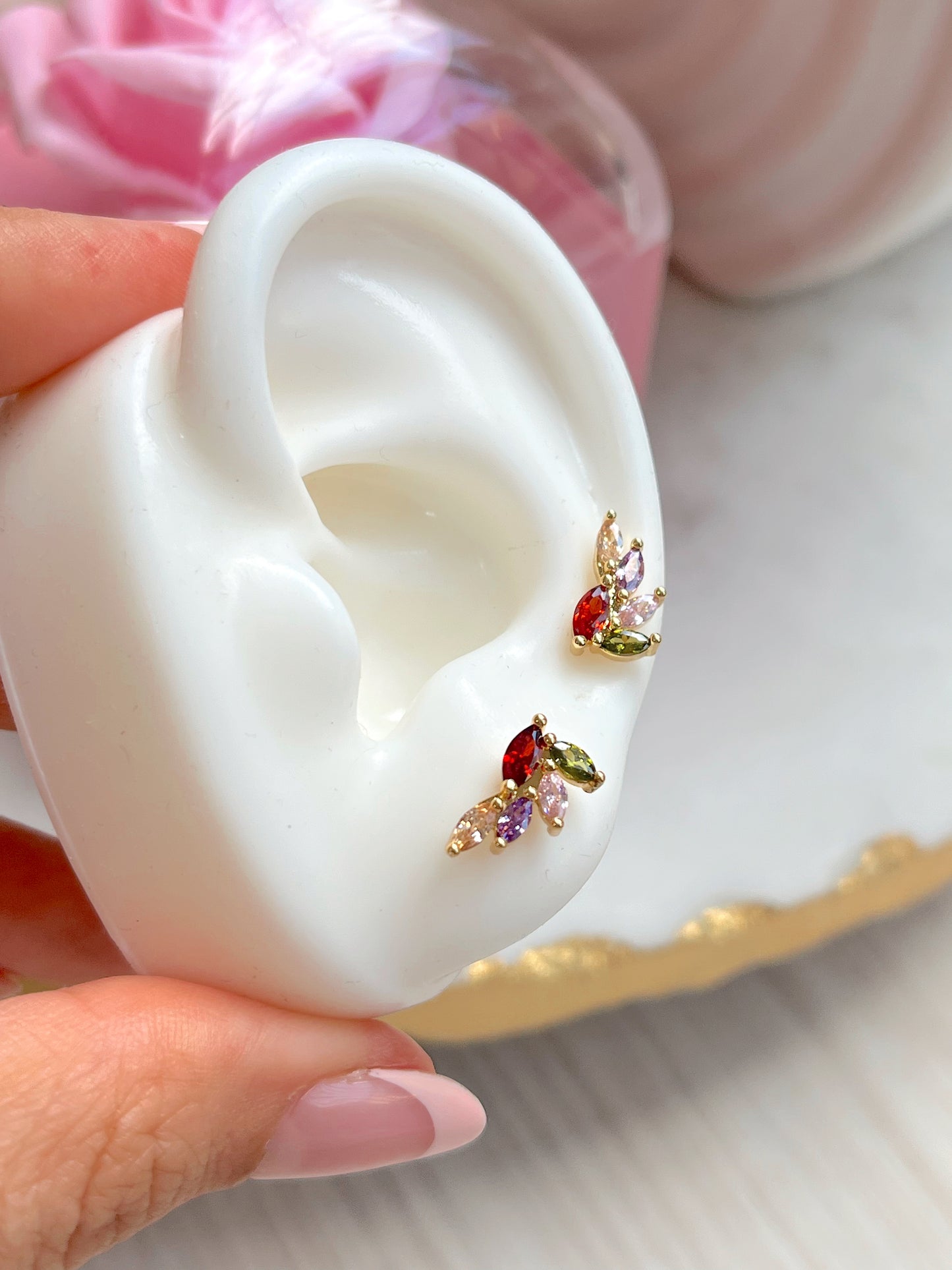 Par de aretes ortopédicos colors piercings