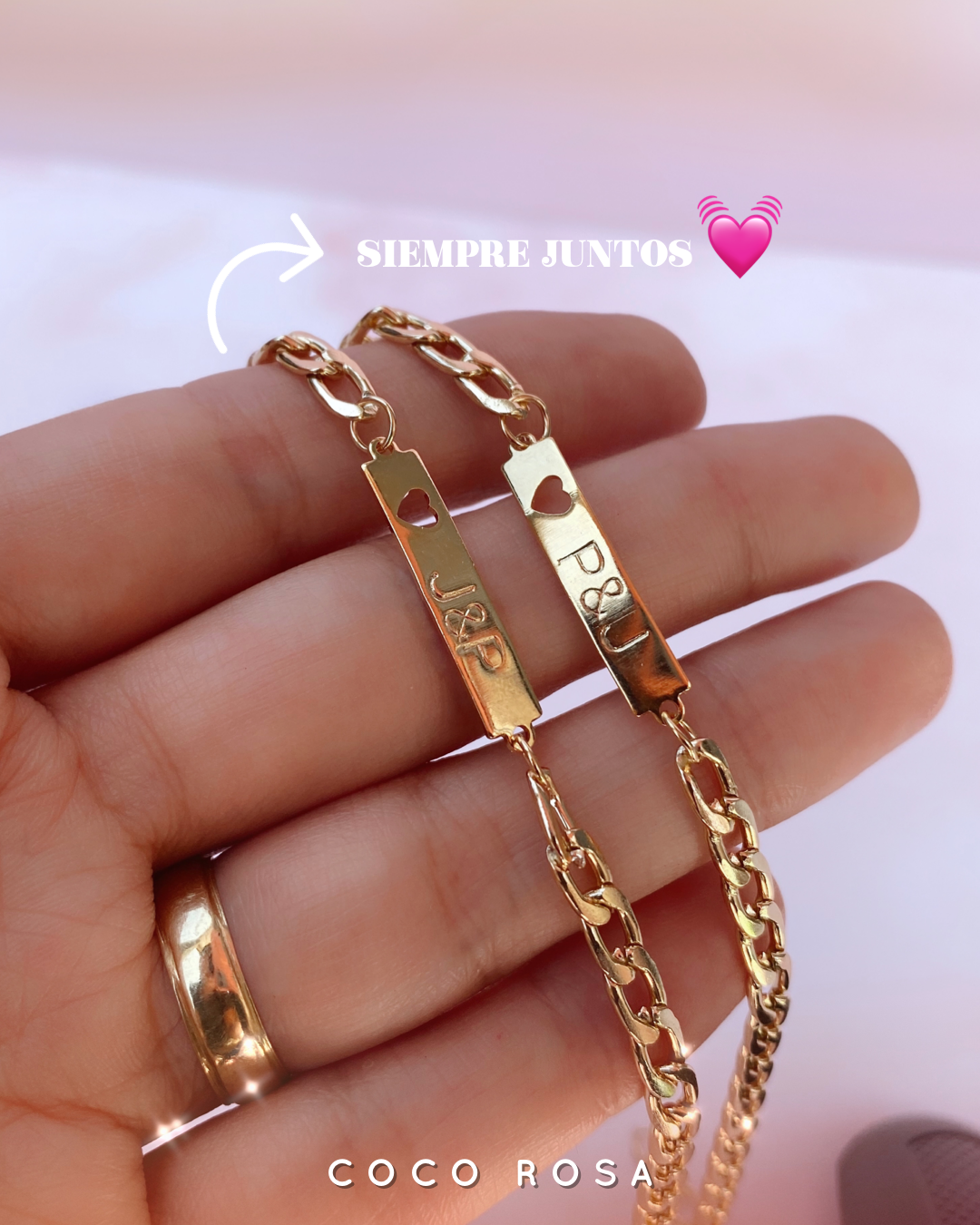 Brazalete heart grabados