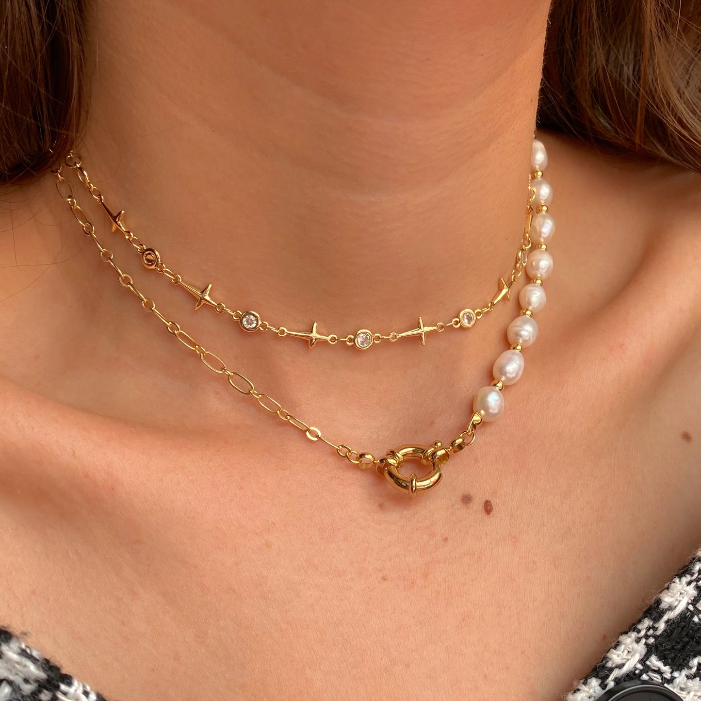Cadena cute de perlas