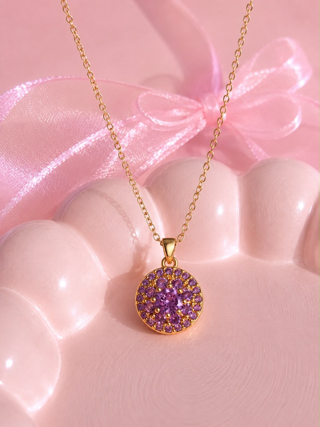 Cadena ✨anti-ansiedad✨flor morada