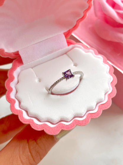 Anillo cuadrado topacio plata 925