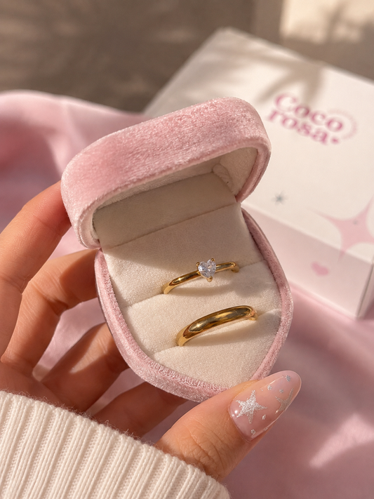 Anillo de promesa pareja heart ✨
