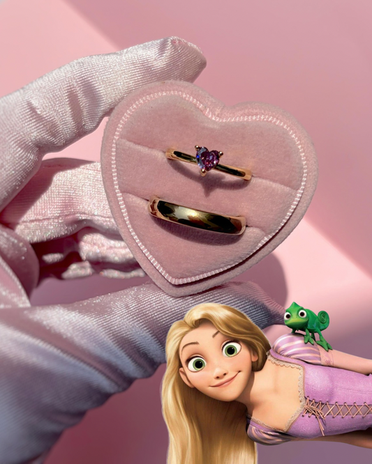 Set Anillo Disney princesa Rapunzel 💜☀️