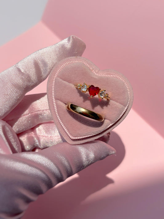 Anillo de promesa pareja Amor Carmesí 🌹💫
