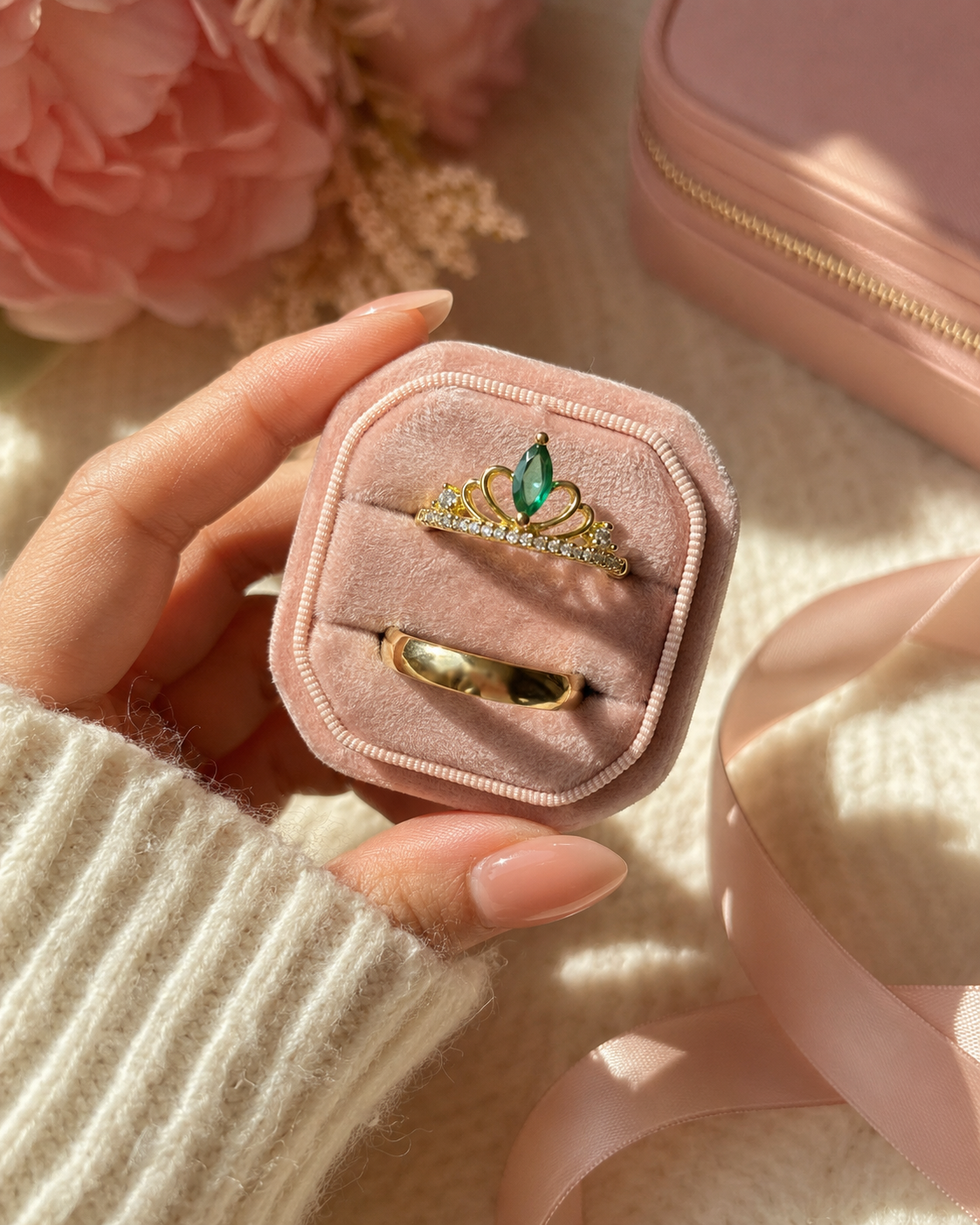Anillo de promesa pareja elegante🪞✨