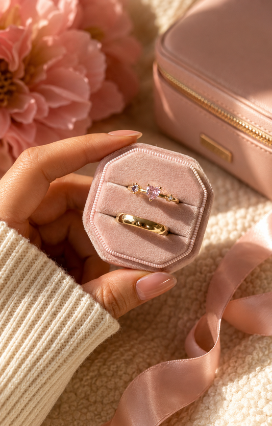 Anillo de promesa pareja brillante 💗✨