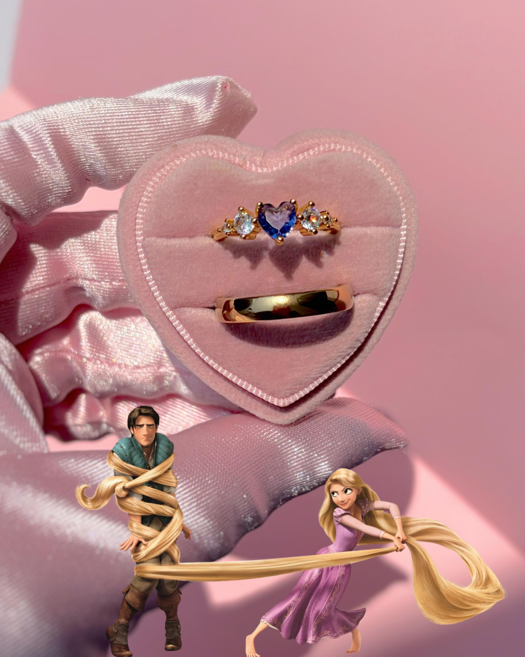 Set Anillo Disney princesa Rapunzel 💜☀️