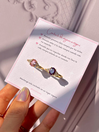 Set de anillos contrato para mejores amigas 👩🏻‍❤️‍👩🏼