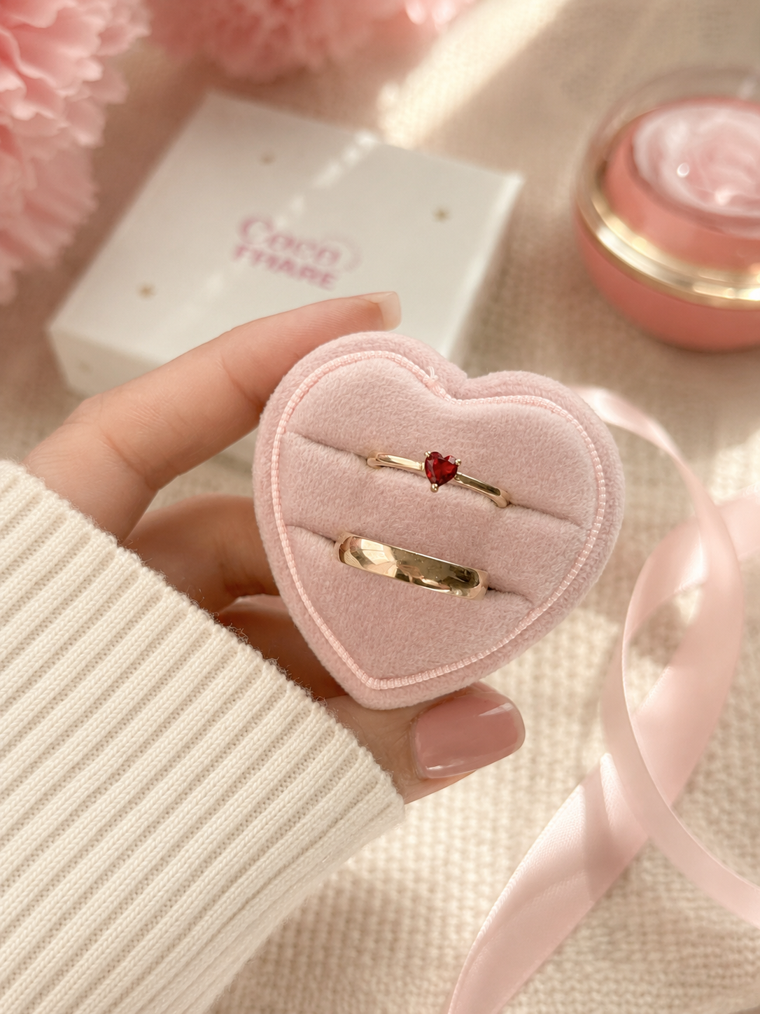 Anillo de promesa pareja rose 🌹✨