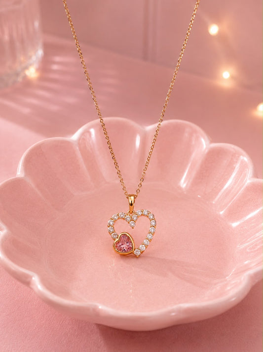Cadena linda doble corazón 💕