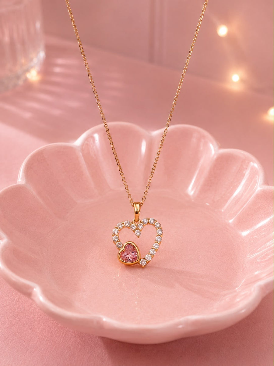 Cadena linda doble corazón 💕