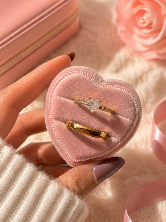 Anillo de promesa pareja corazón 💛 ✨