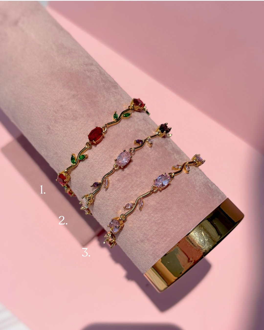 Pulseras delicadas Flora🌹🪻🌷