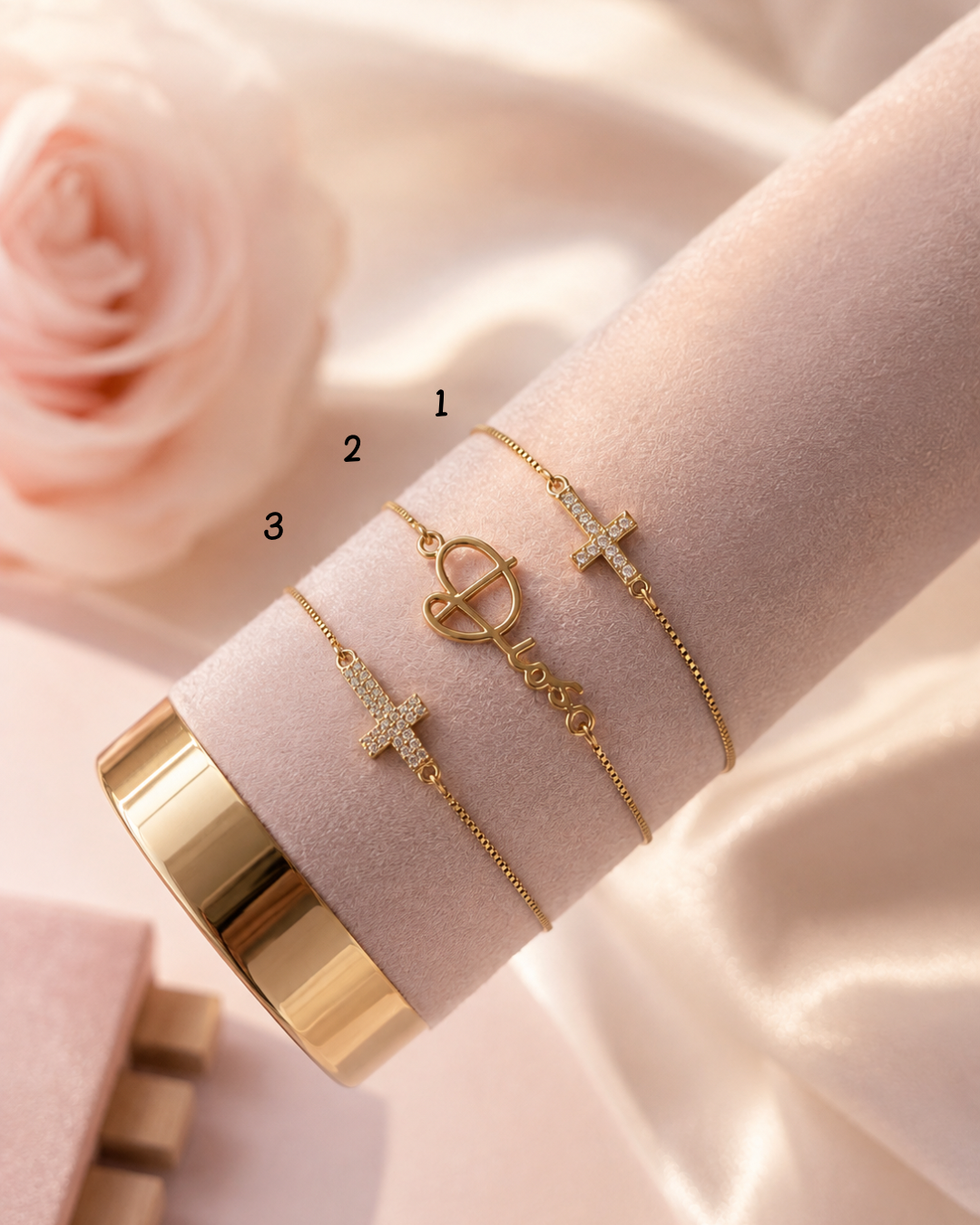 Pulseritas bonita de cruz y Dios ✨