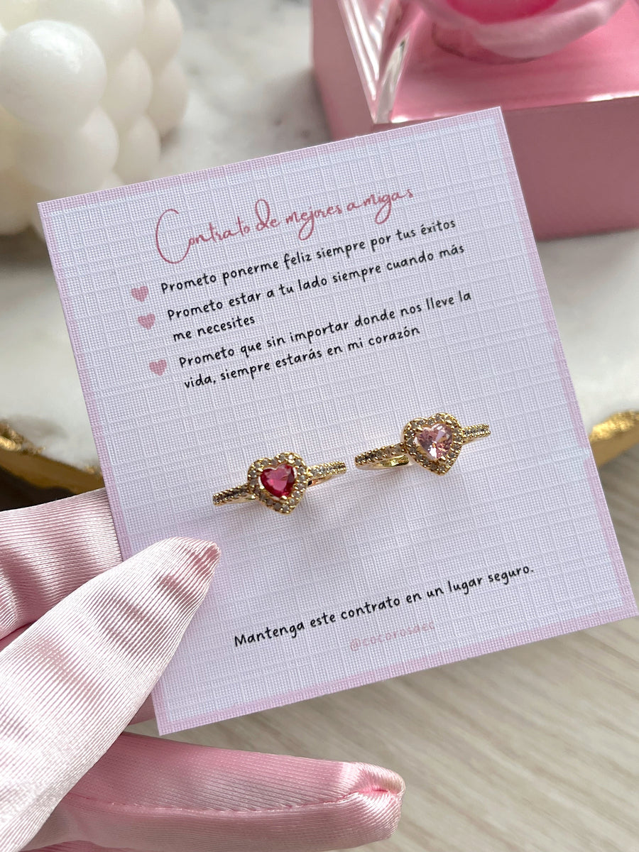 Set de anillos contrato para mejores amigas 👩🏻‍❤️‍👩🏼