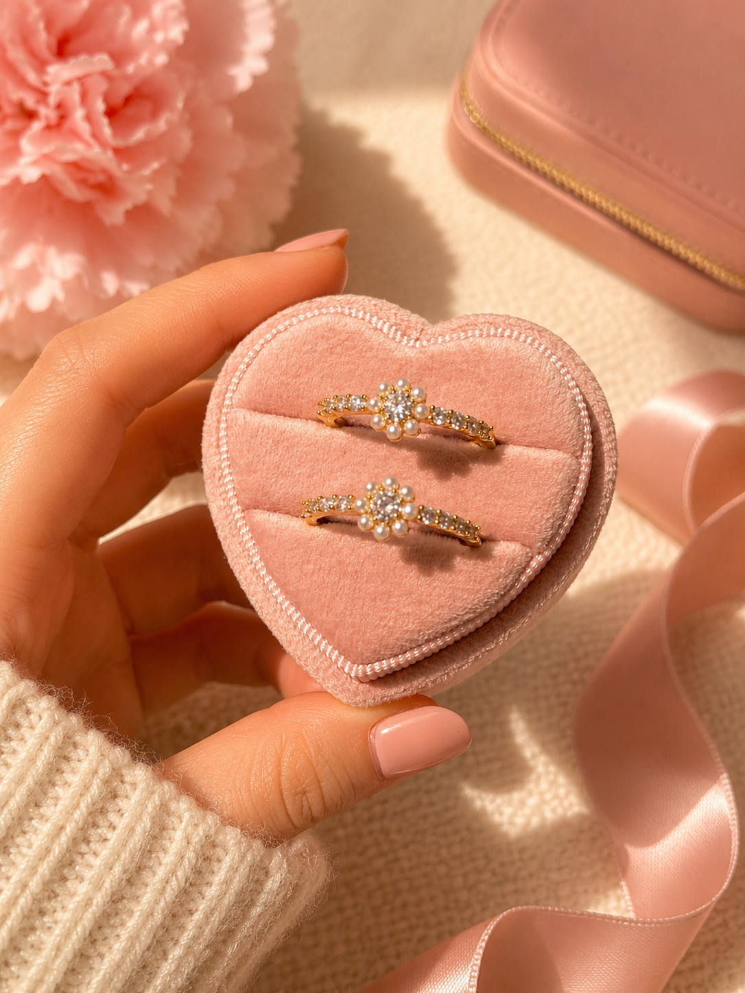 Set de anillos para mejores amigas 👩🏻‍❤️‍👩🏼 perlas 🌸