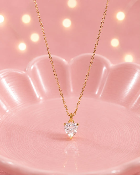 Cadena delicada Corazón blanca 🦢