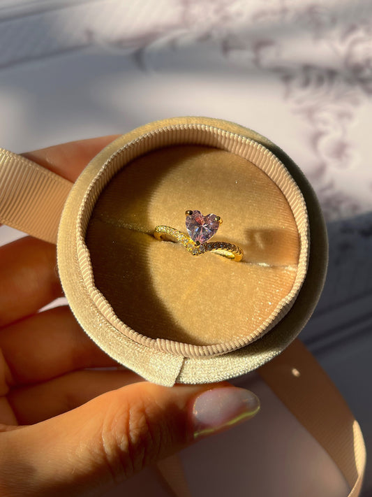 Anillo de promesa Heart rosa✨