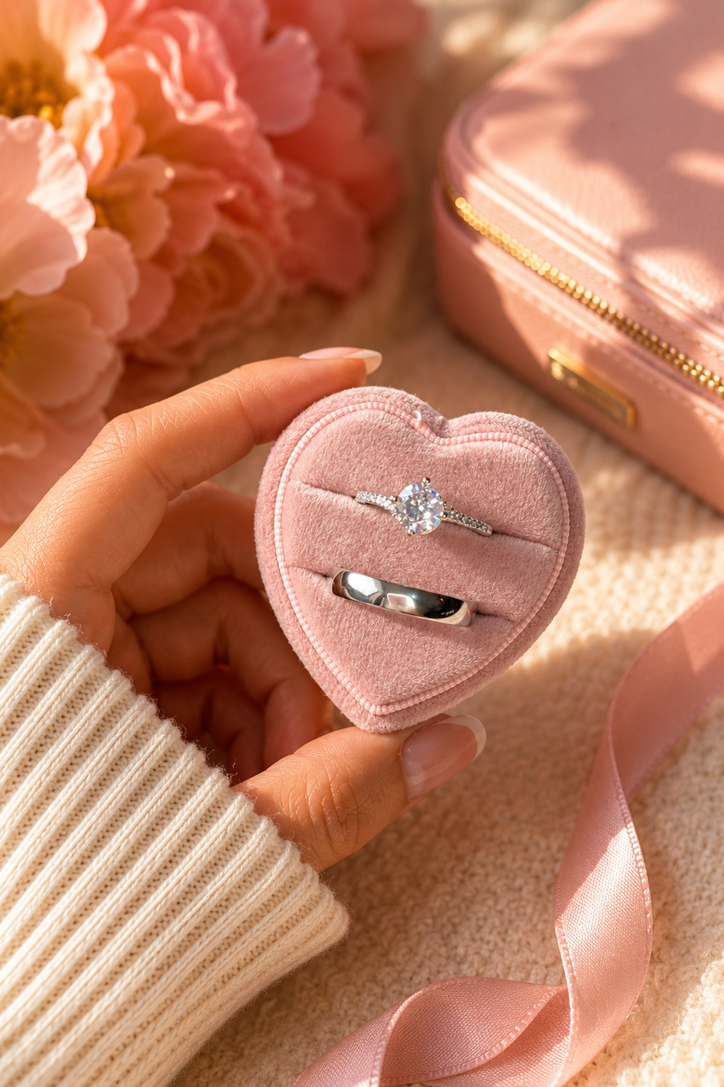 Anillo de promesa pareja plateado Amour 💎✨