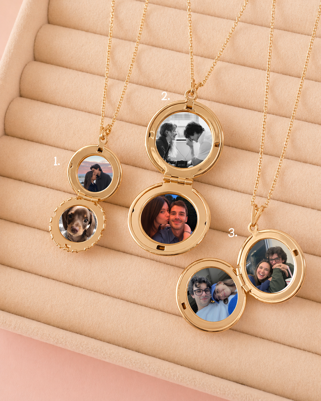 cadena de Relicario unisex personalizado grabado