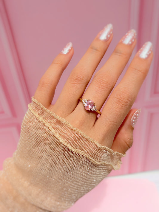 Anillo de promesa rosa linda✨