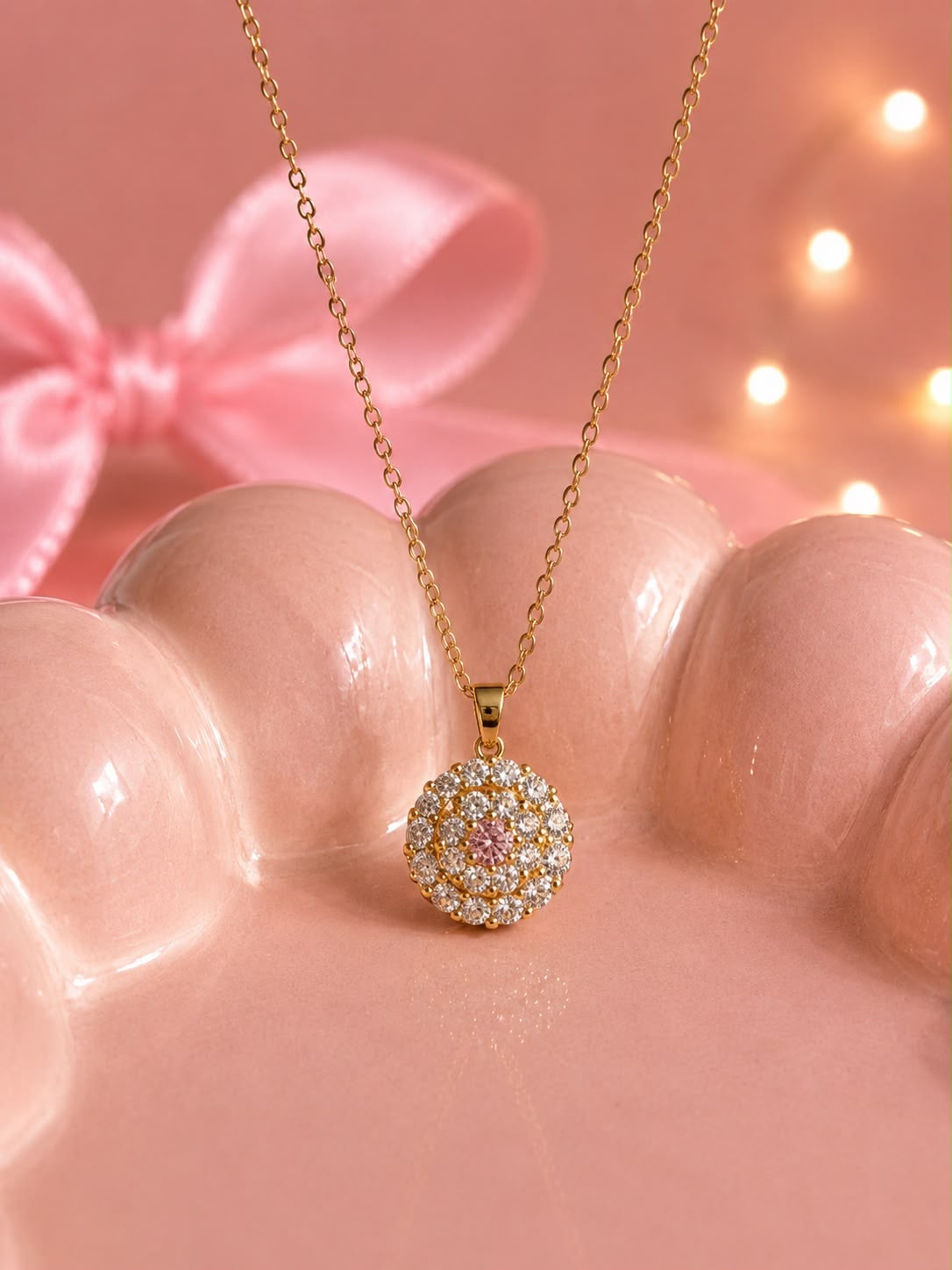 Cadena ✨anti-ansiedad✨Flor blanca