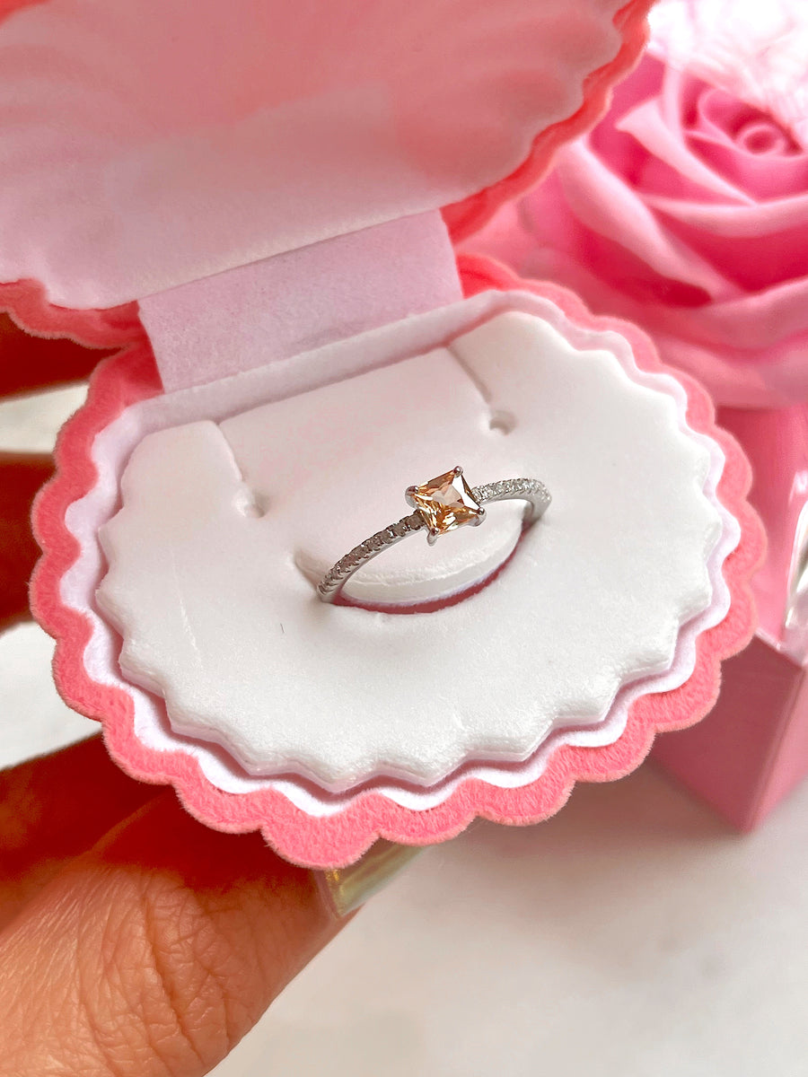 Anillo cuadrado precioso plata 925