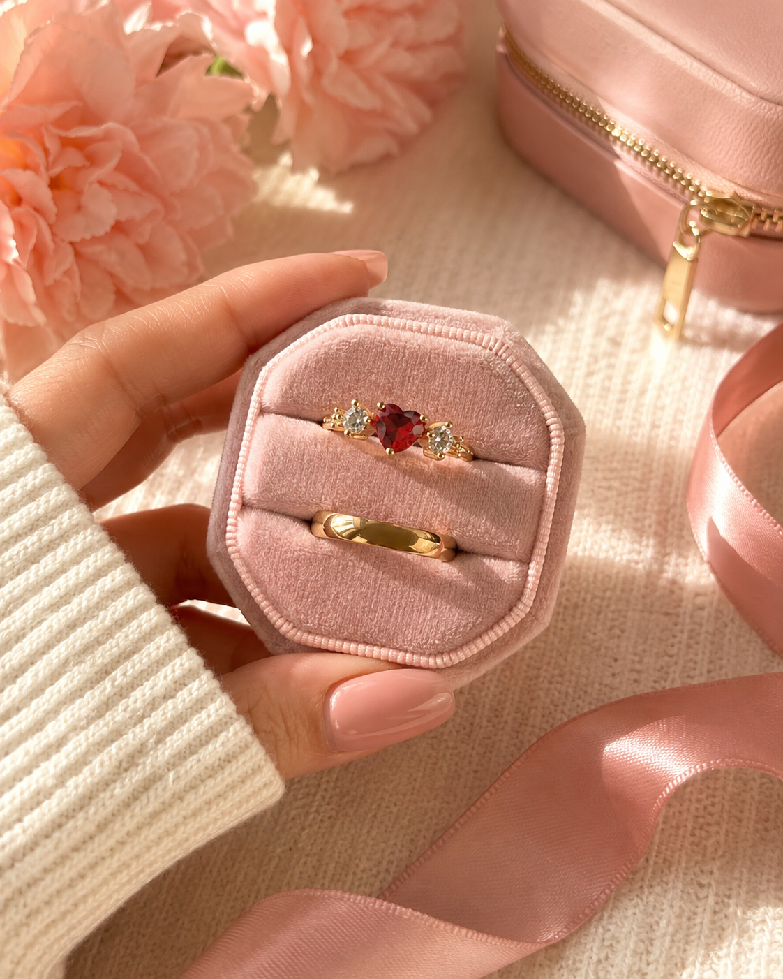 Anillo de promesa pareja amapola🌹✨